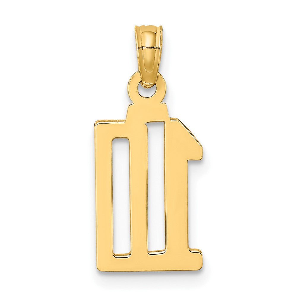 10k Small Number 10 Pendant