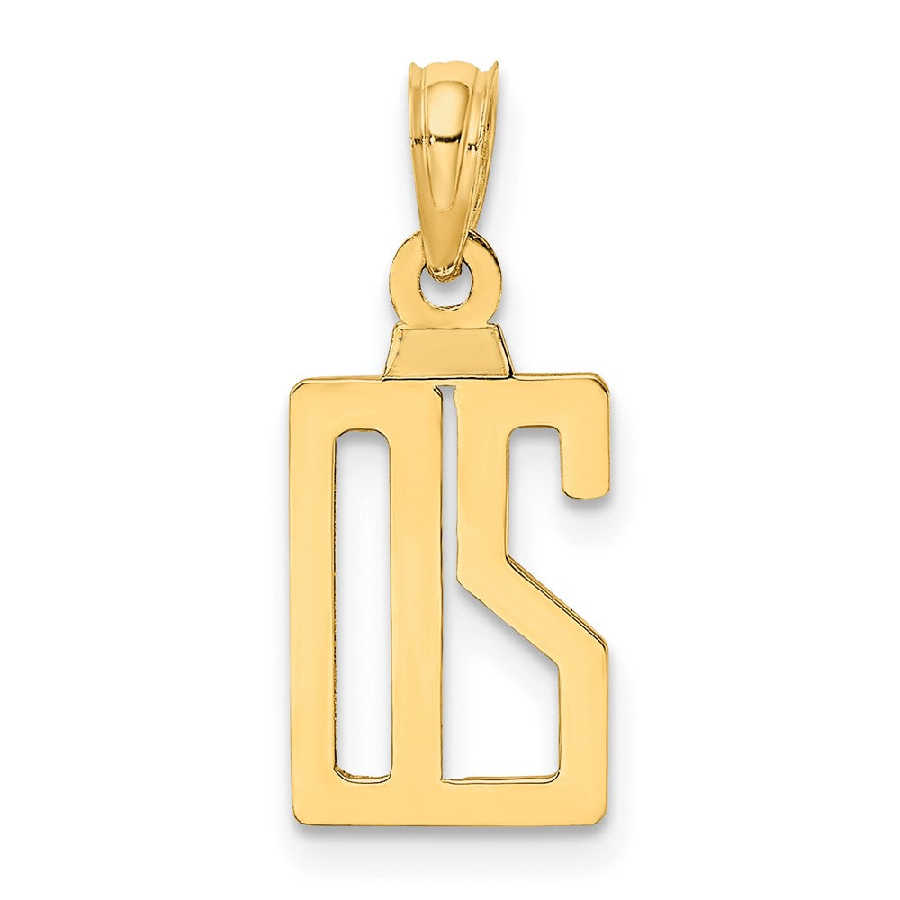 10k Small Number 20 Pendant
