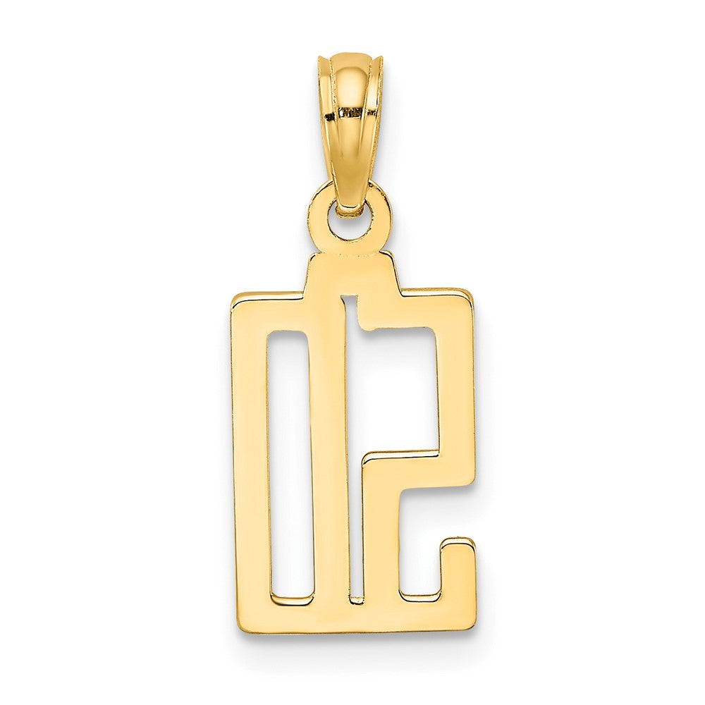 10k Small Number 50 Pendant