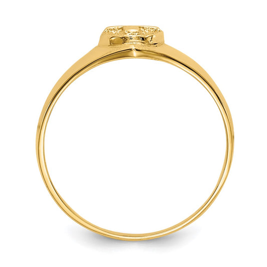 10k Polished Cross Size 4 Baby / Childs Ring