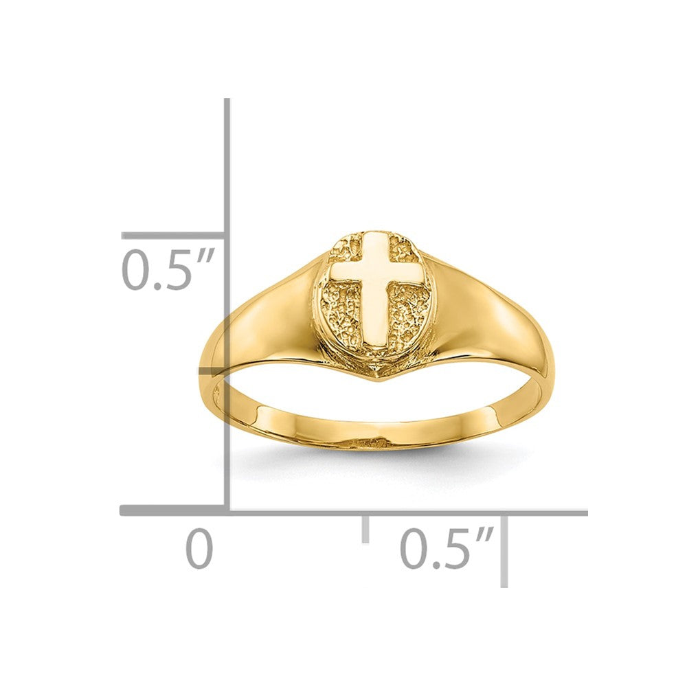 10k Childs Polished Cross Ring