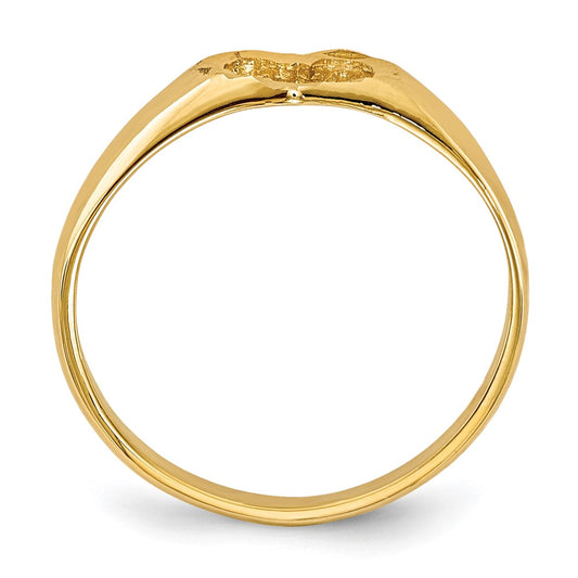 10k Diamond-cut Heart Size 3 Baby / Childs Ring