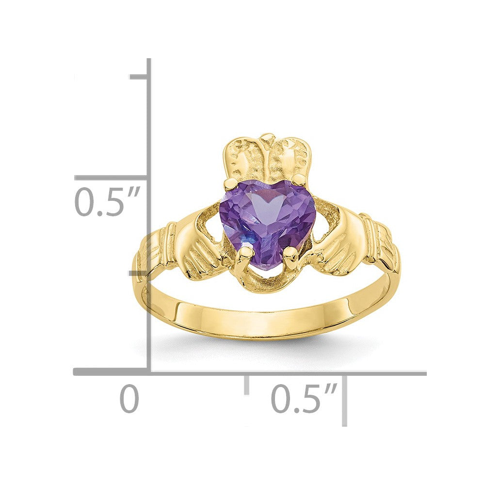 10k June Birthstone Claddagh Ring