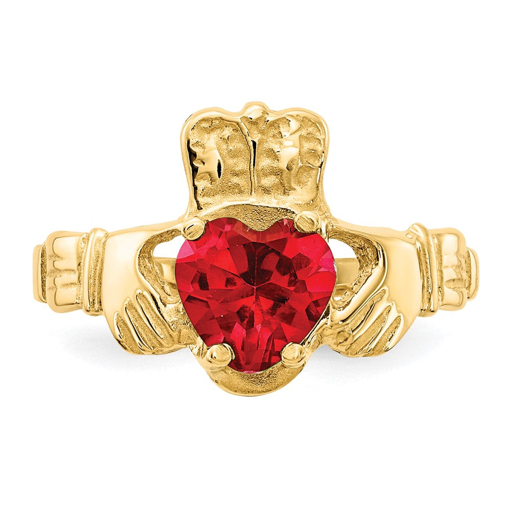 10k July Birthstone Claddagh Ring