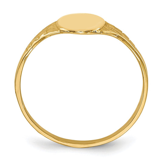 10K Polished Oval Size 2.25 Baby / Childs Signet Ring