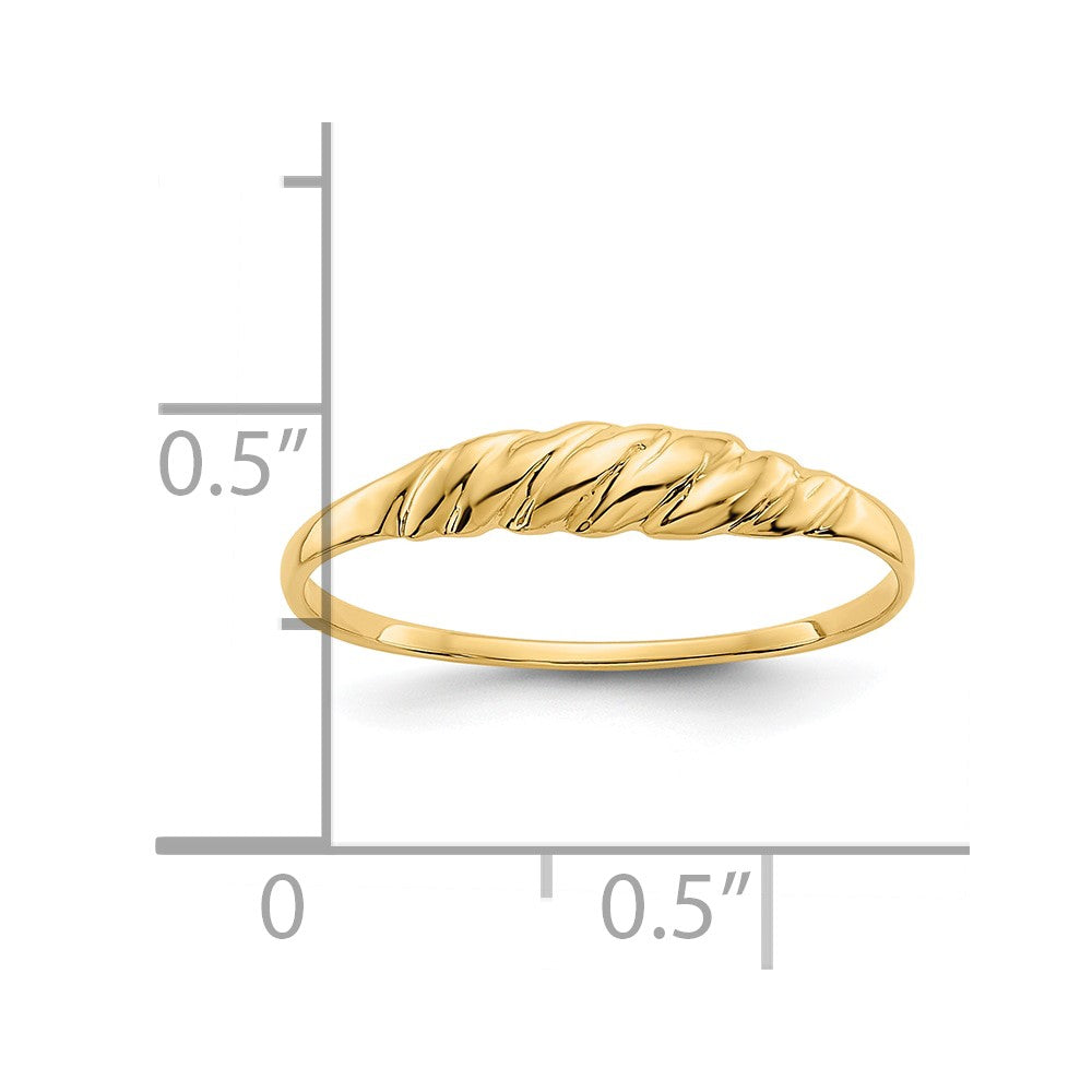 10K Ridged Dome Ring