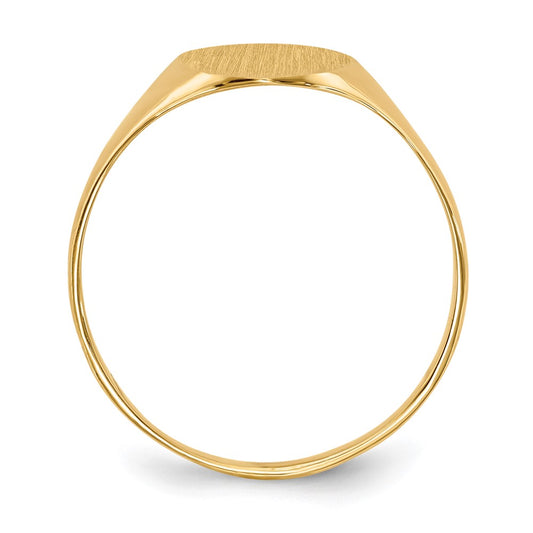 10k 10.0x8.5mm Oval Closed Back Signet Ring