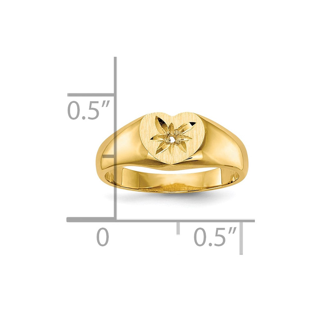 10K Childs Holds 1-1.0mm Diamond Heart Ring Mounting