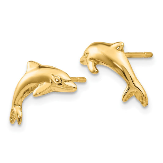10k Dolphin Post Earrings