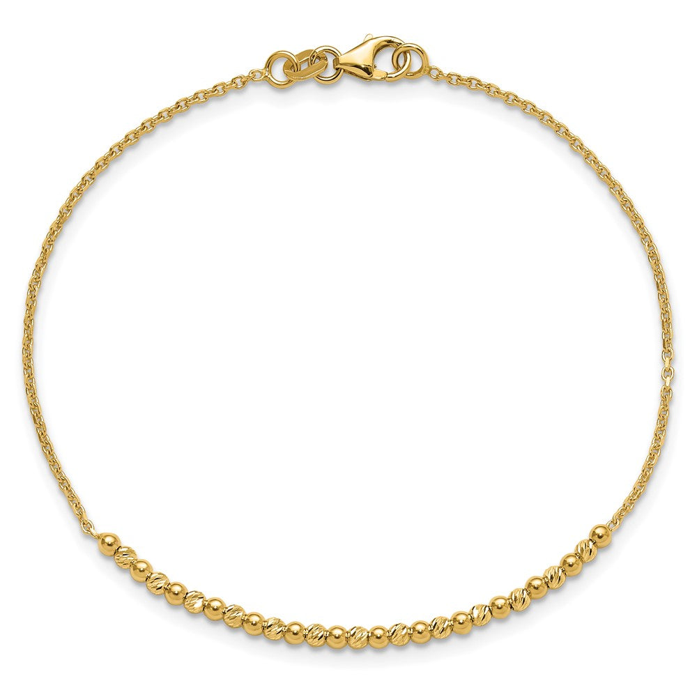10K Diamond-cut Beaded 7.5in Bracelet