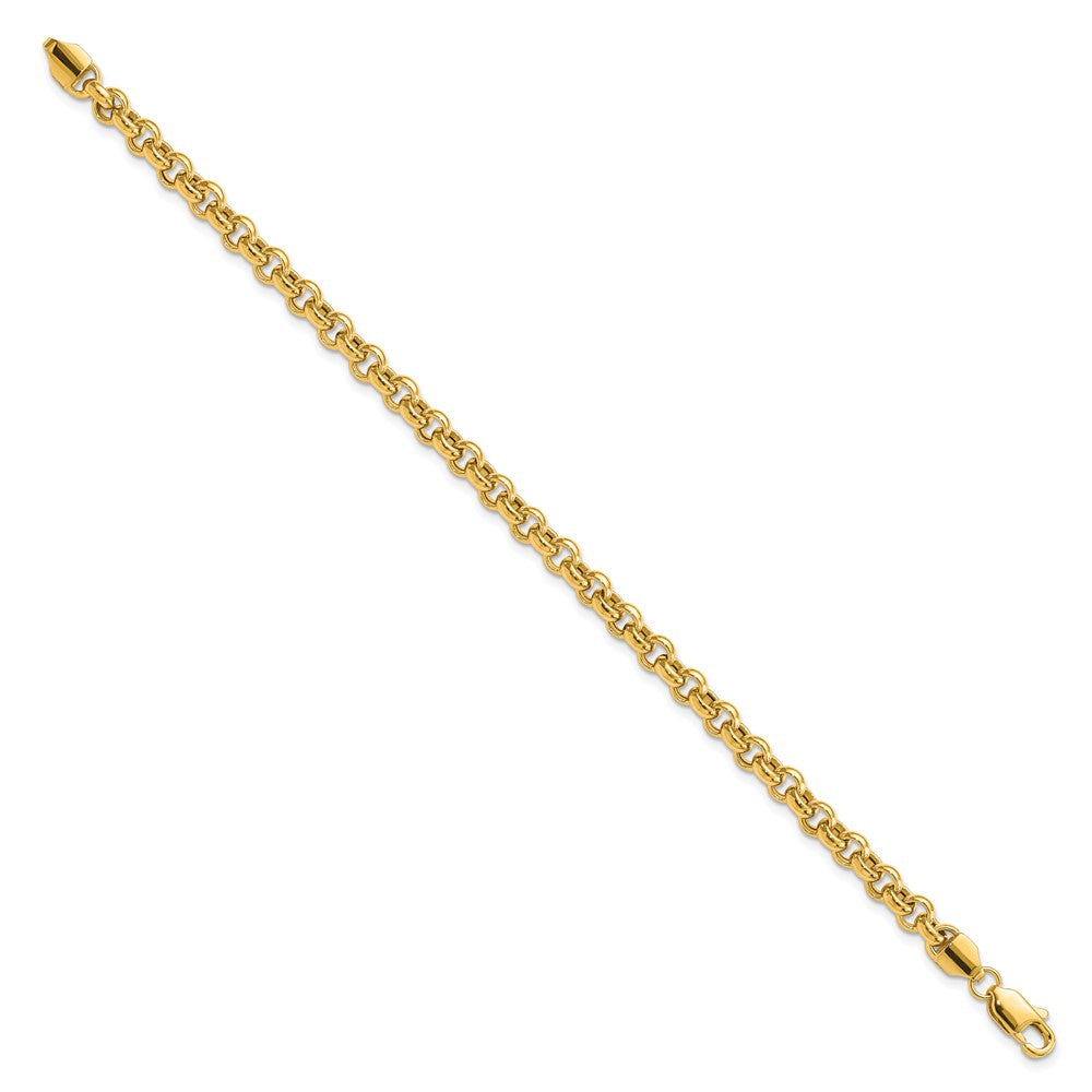 10k 7.5in 5mm Polished Fancy Rolo Link Bracelet