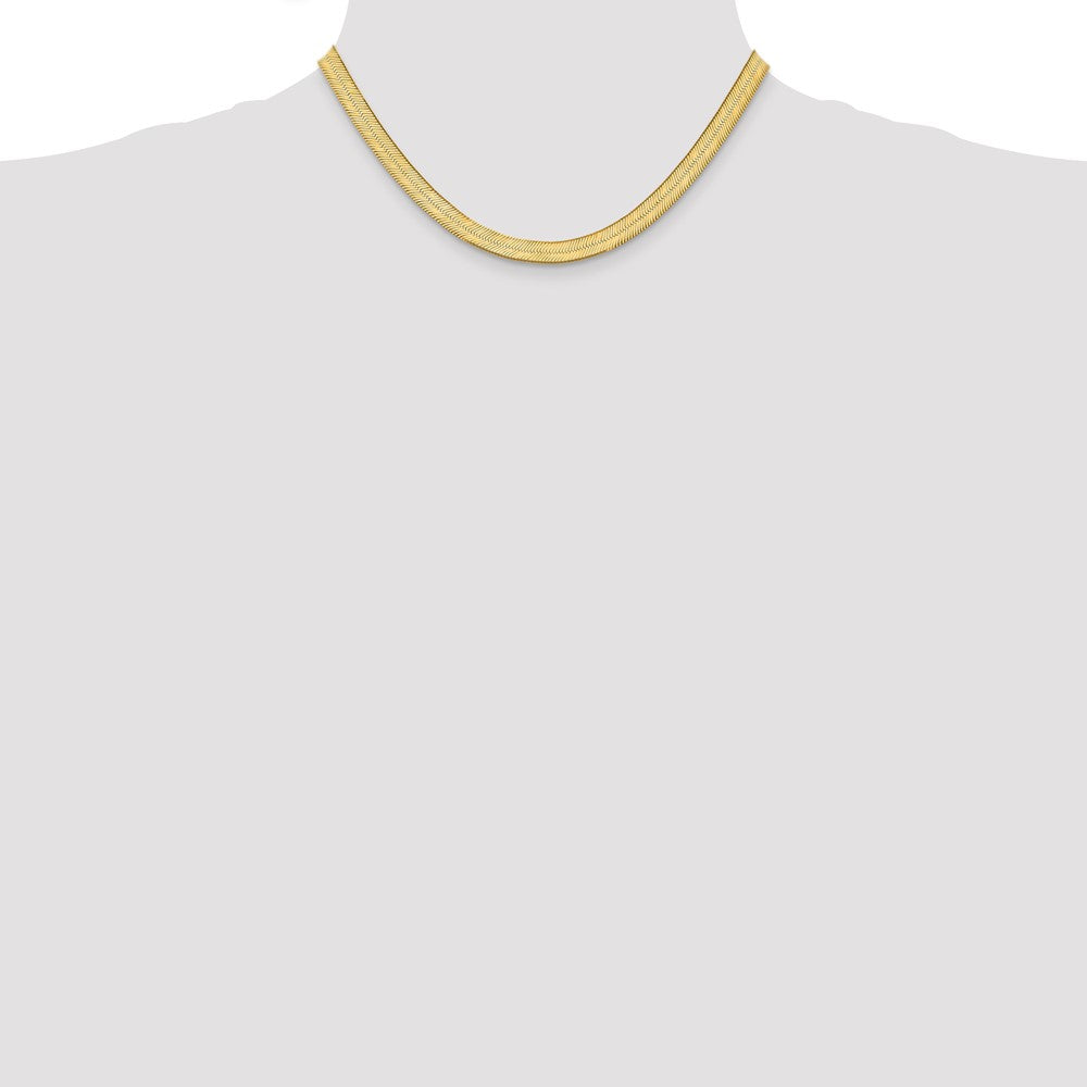 10K 6.5mm Silky Herringbone Chain