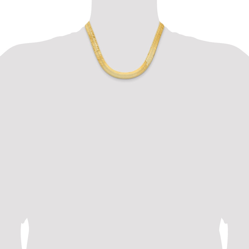 10K 10mm Silky Herringbone Chain