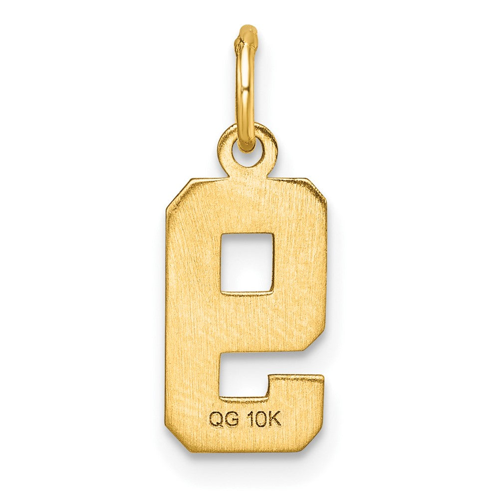10ky Casted Small Diamond-cut Number 9 Charm