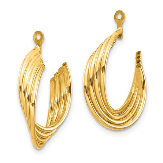10k Polished J-Hoop Earring Jackets