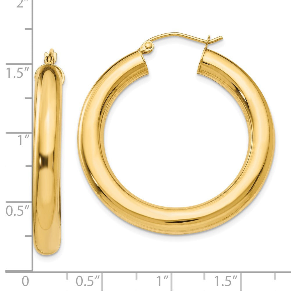 10k Polished 5mm Tube Hoop Earrings