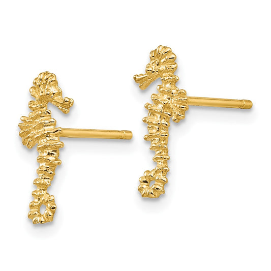 10k Mini Seahorse Post Earrings