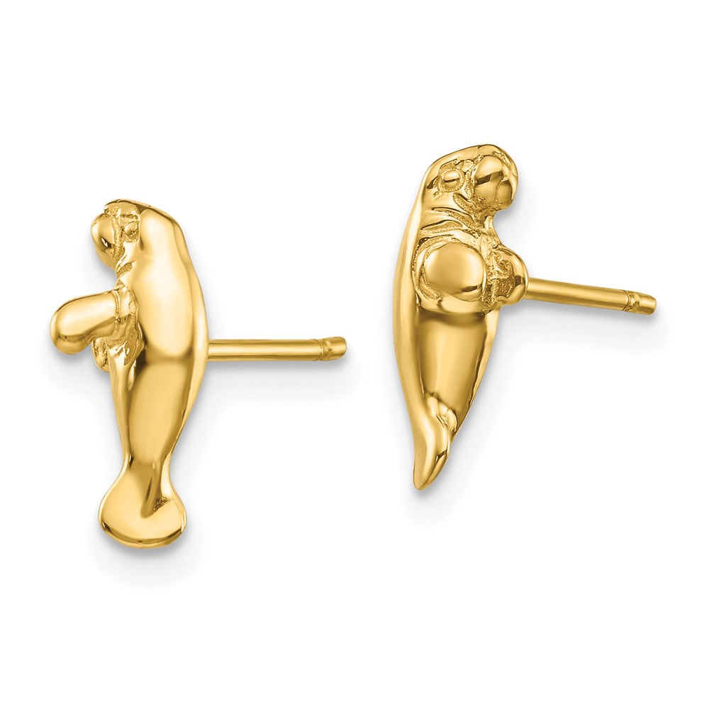 10k Mini Manatee Post Earrings