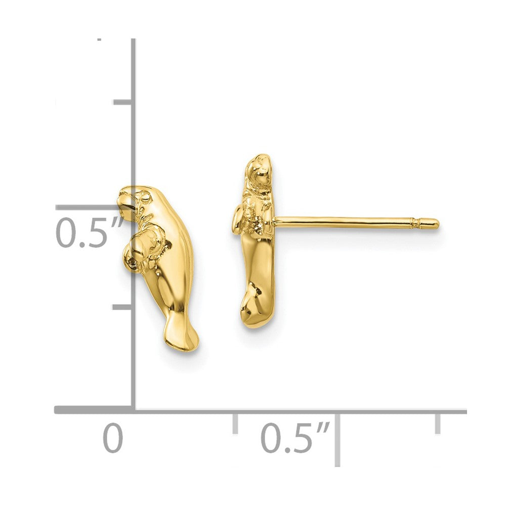 10k Mini Manatee Post Earrings