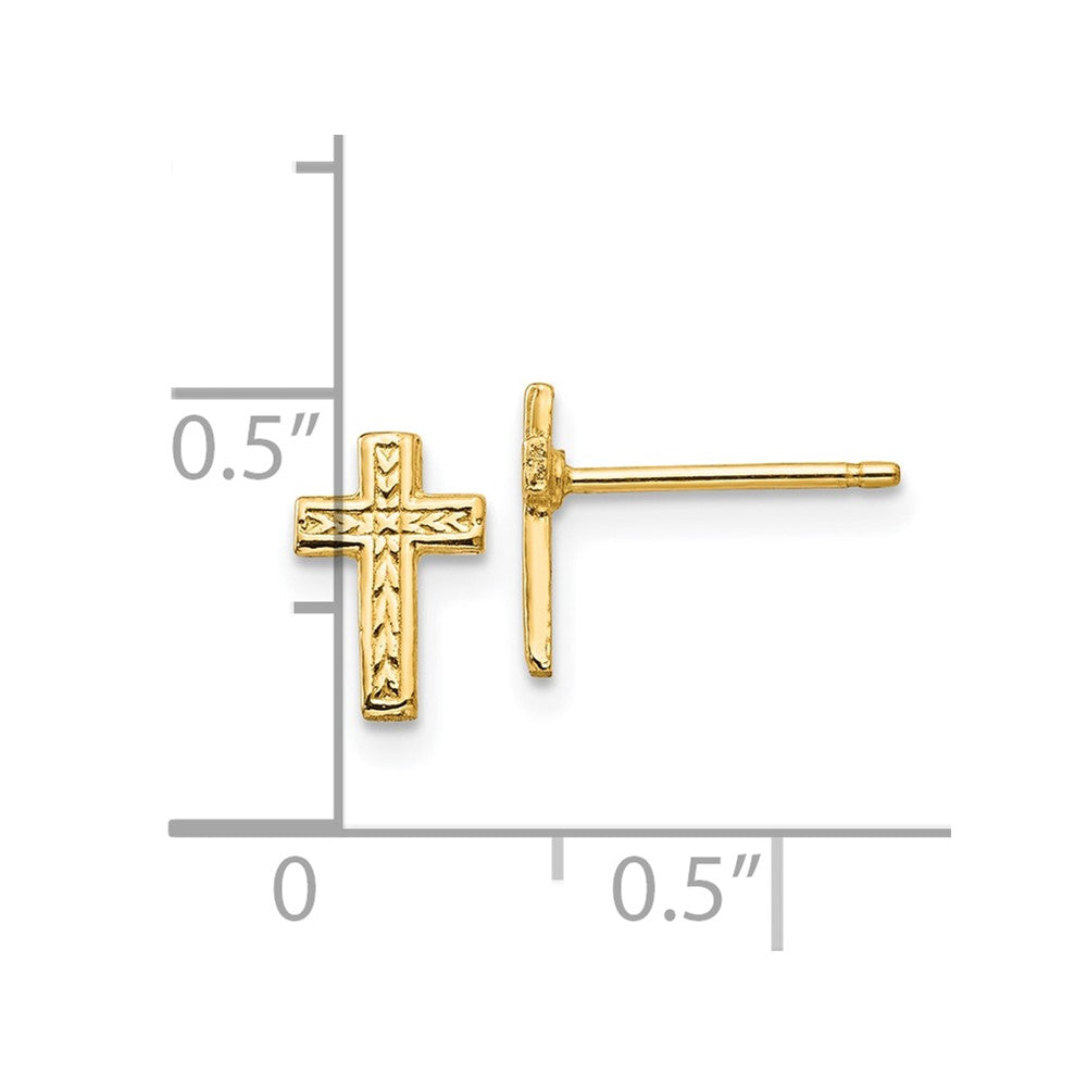 10k Polished Cross Post Earrings
