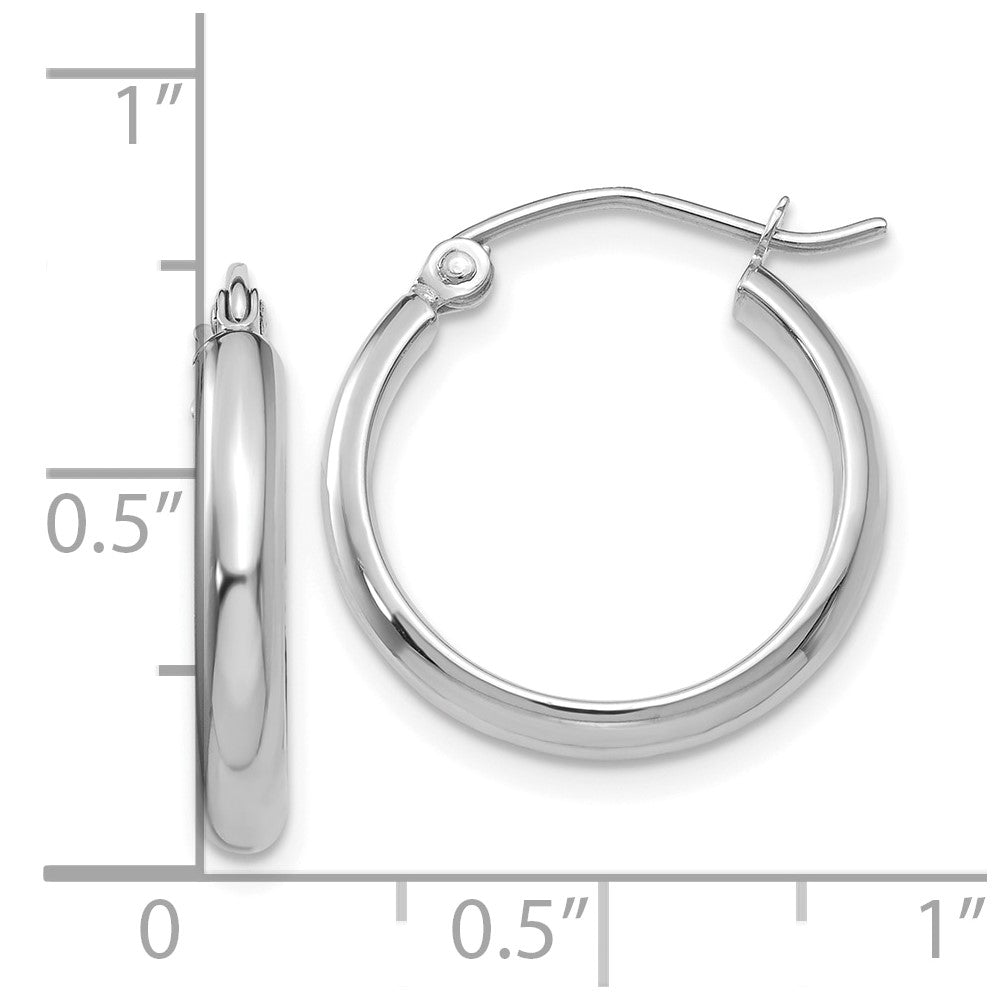 10k White Gold Polished Hoop Earring