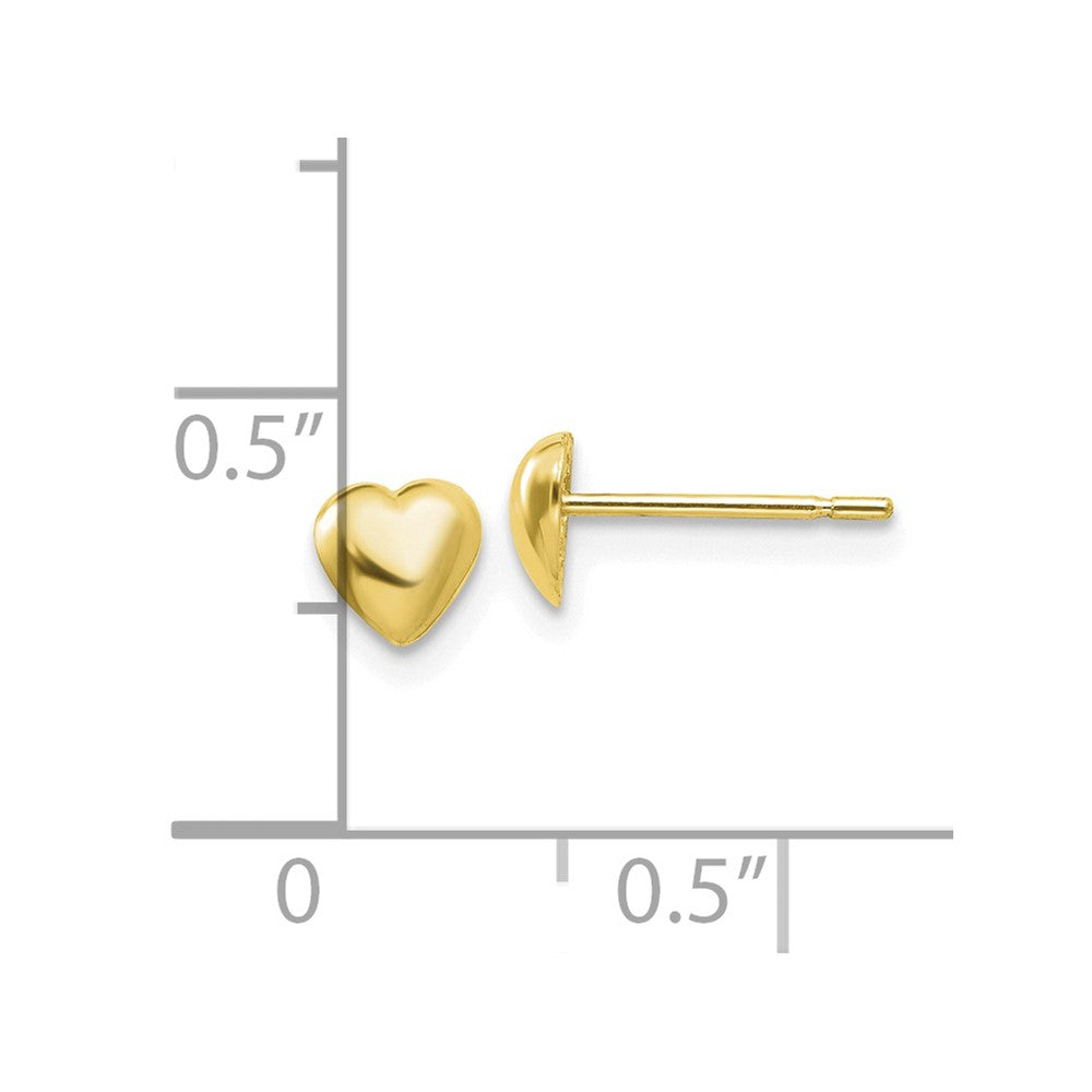 10K Polished 5mm Heart Post Earrings