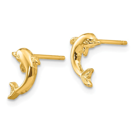 10k Mini Jumping Dolphin Post Earrings