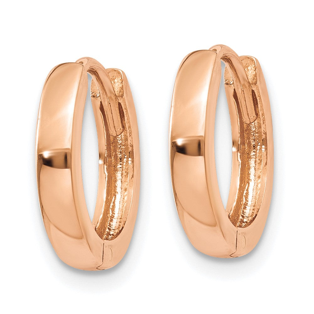10k Rose Gold 1.8mm Round Hinged Hoop Earrings
