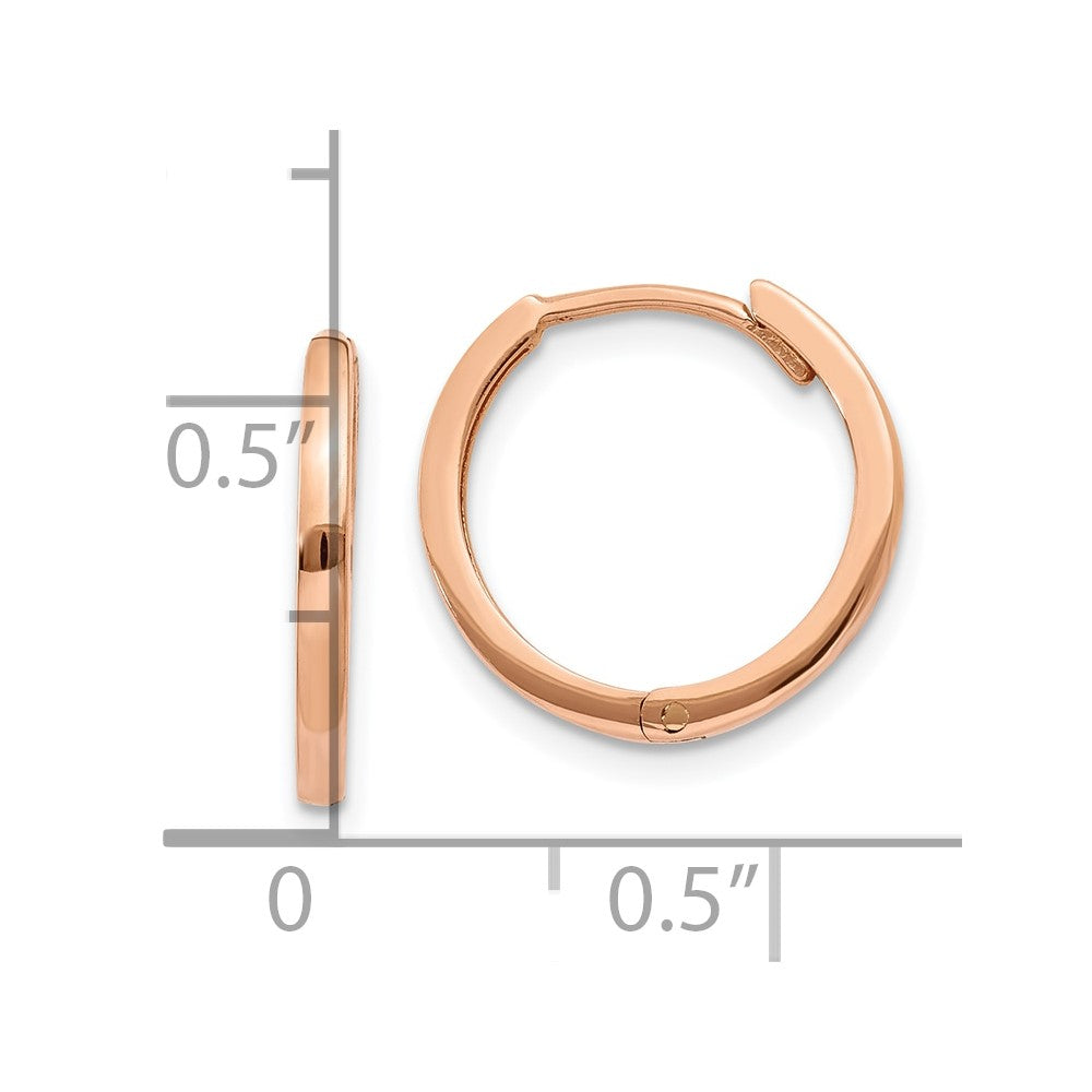 10k Rose Gold Round Hinged Hoop Earrings