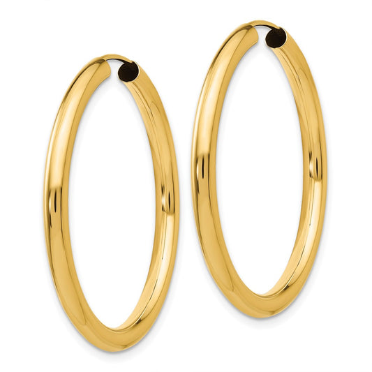 10k Polished Endless Tube Hoop Earrings