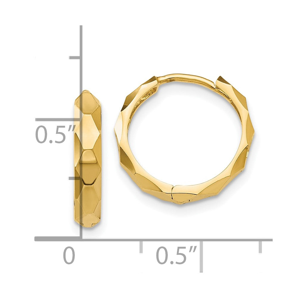 10k Diamond-cut Hoop Earrings