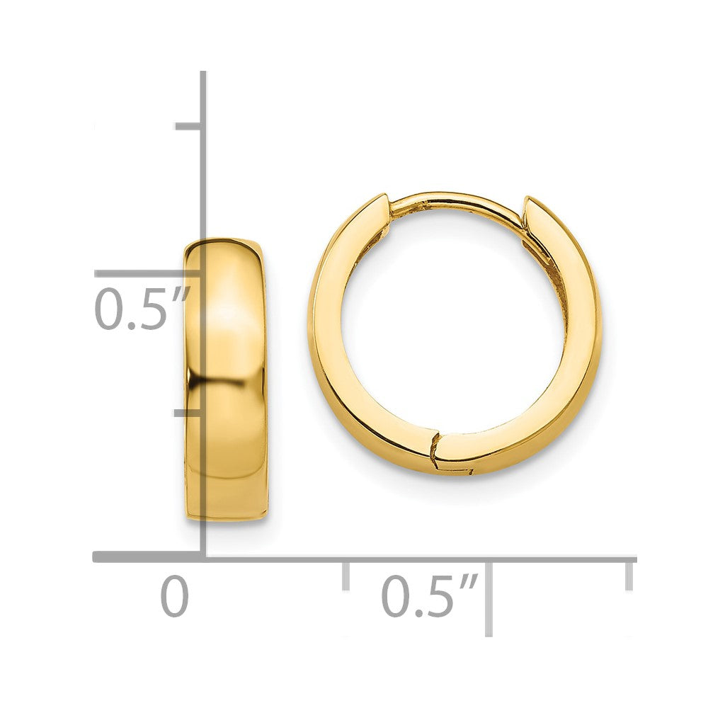 10k Round Hinged Hoop Earrings