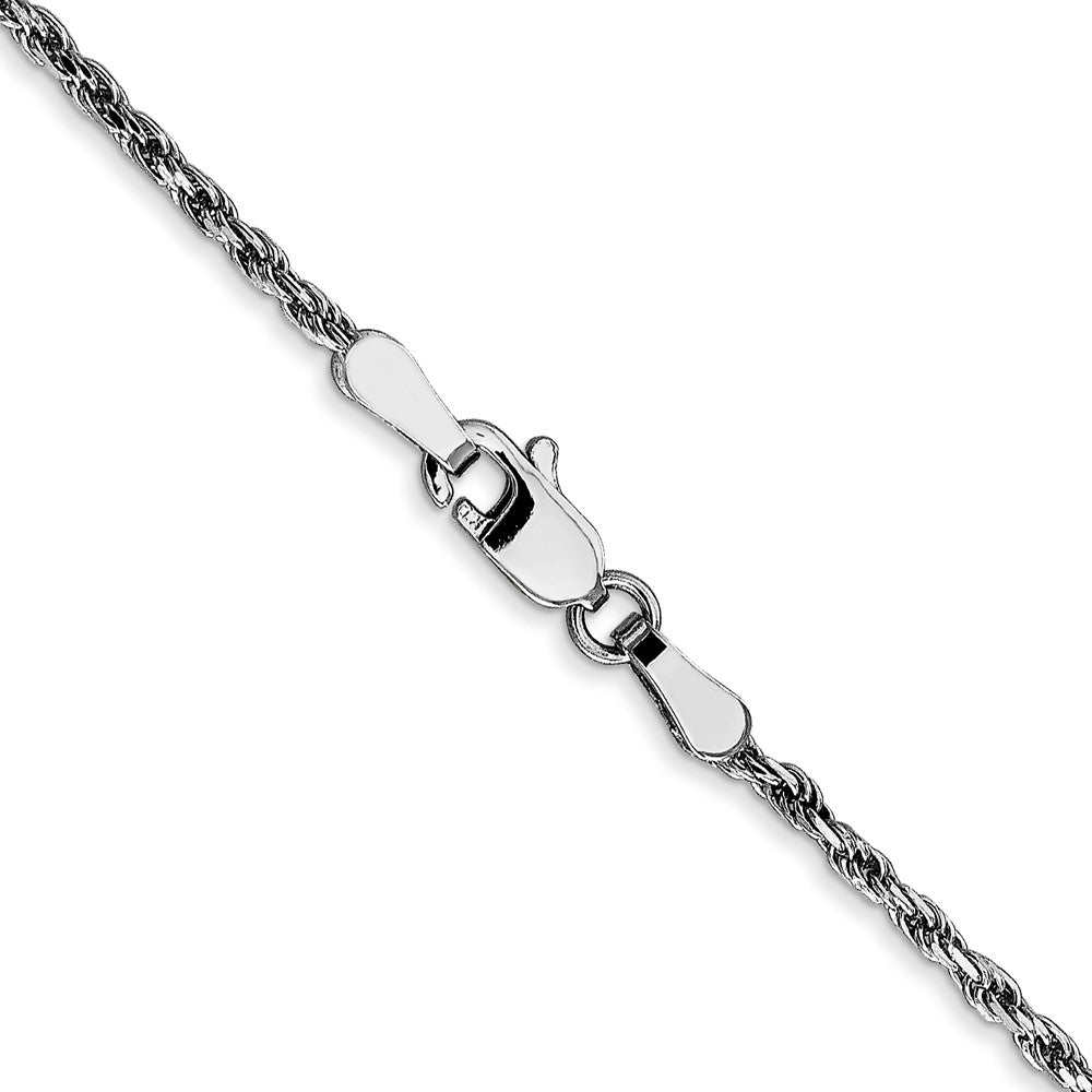 10k White Gold 1.6mm Diamond Cut Machine Made Rope Chain