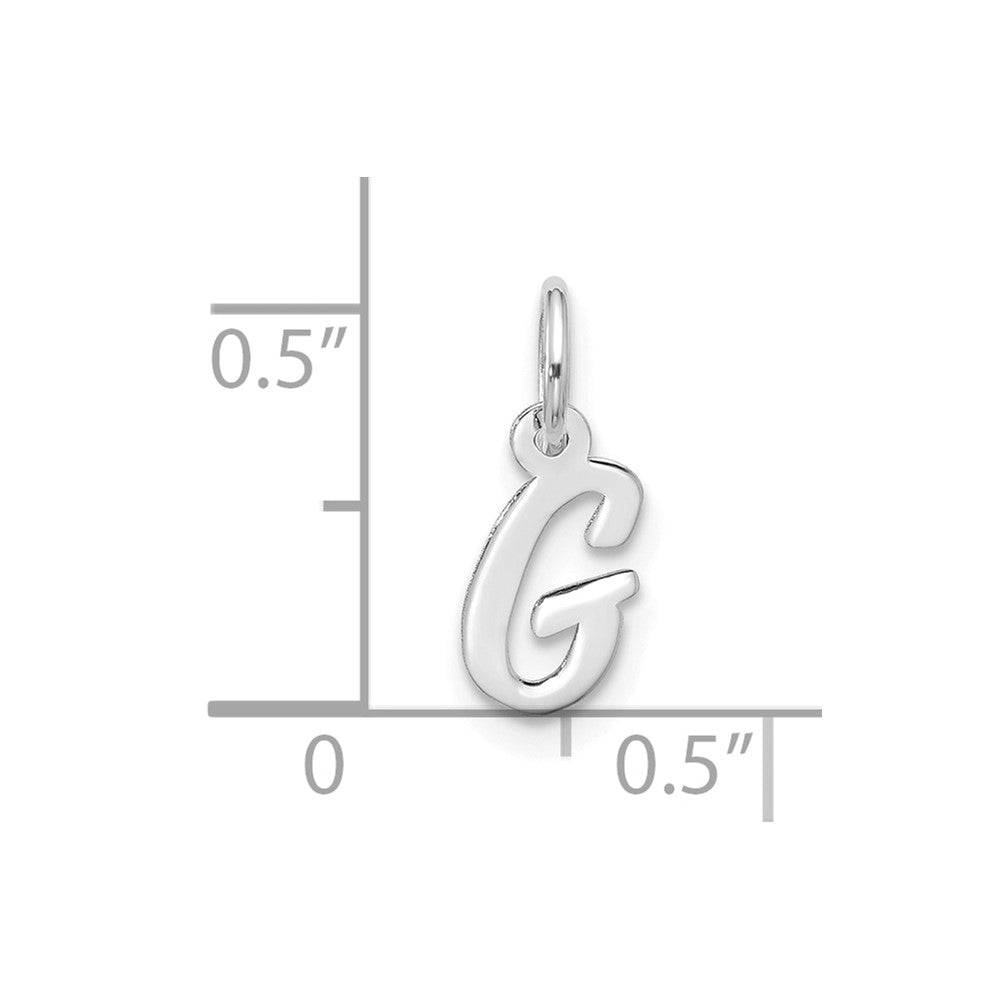 10k White Gold Small Script Initial G Charm