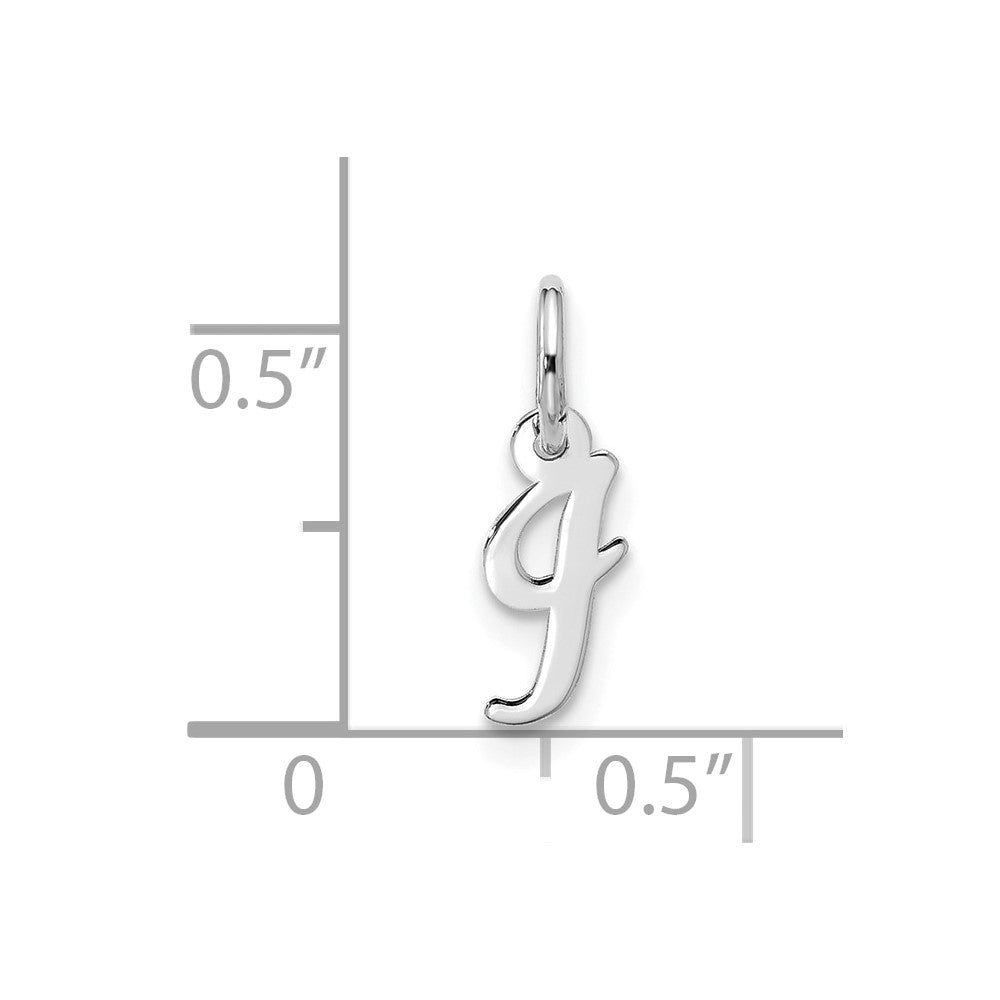 10k White Gold Small Script Initial I Charm