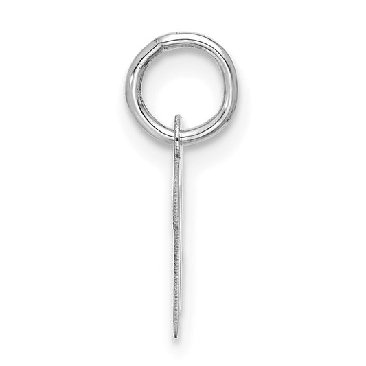 10k White Gold Small Script Initial N Charm