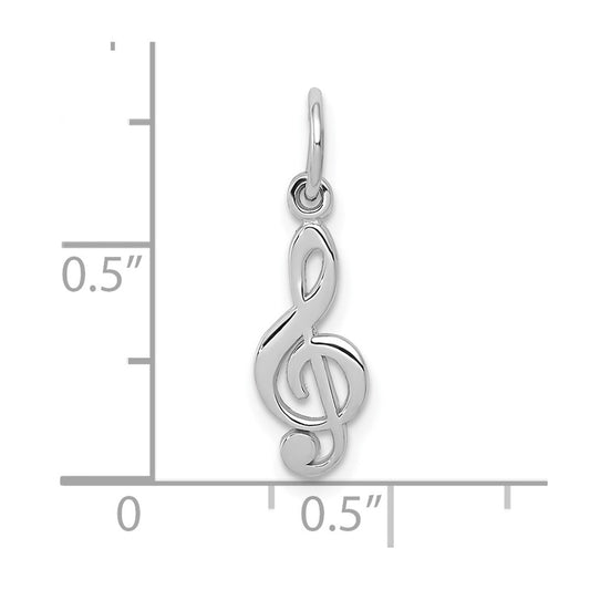 10k White Gold Treble Clef Charm