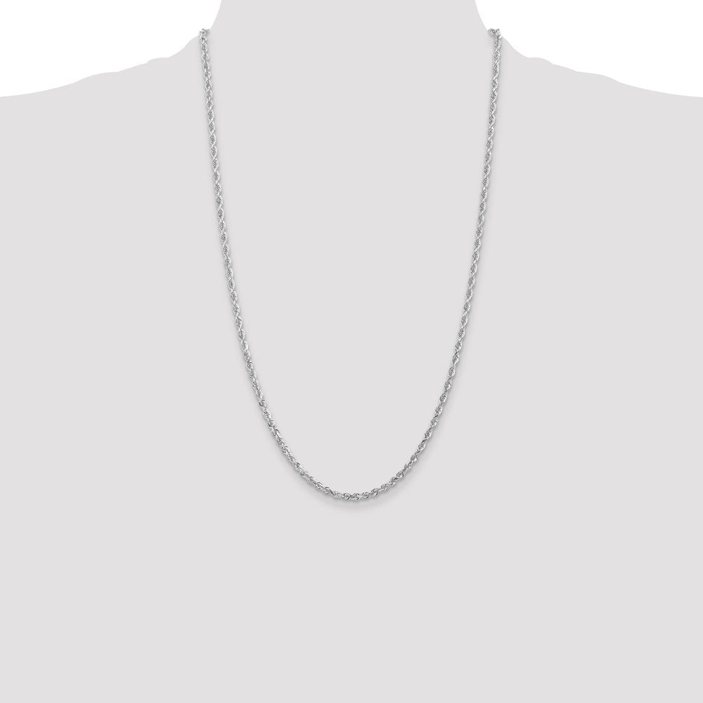 10k White Gold 3.0mm D/C Quadruple Rope Chain