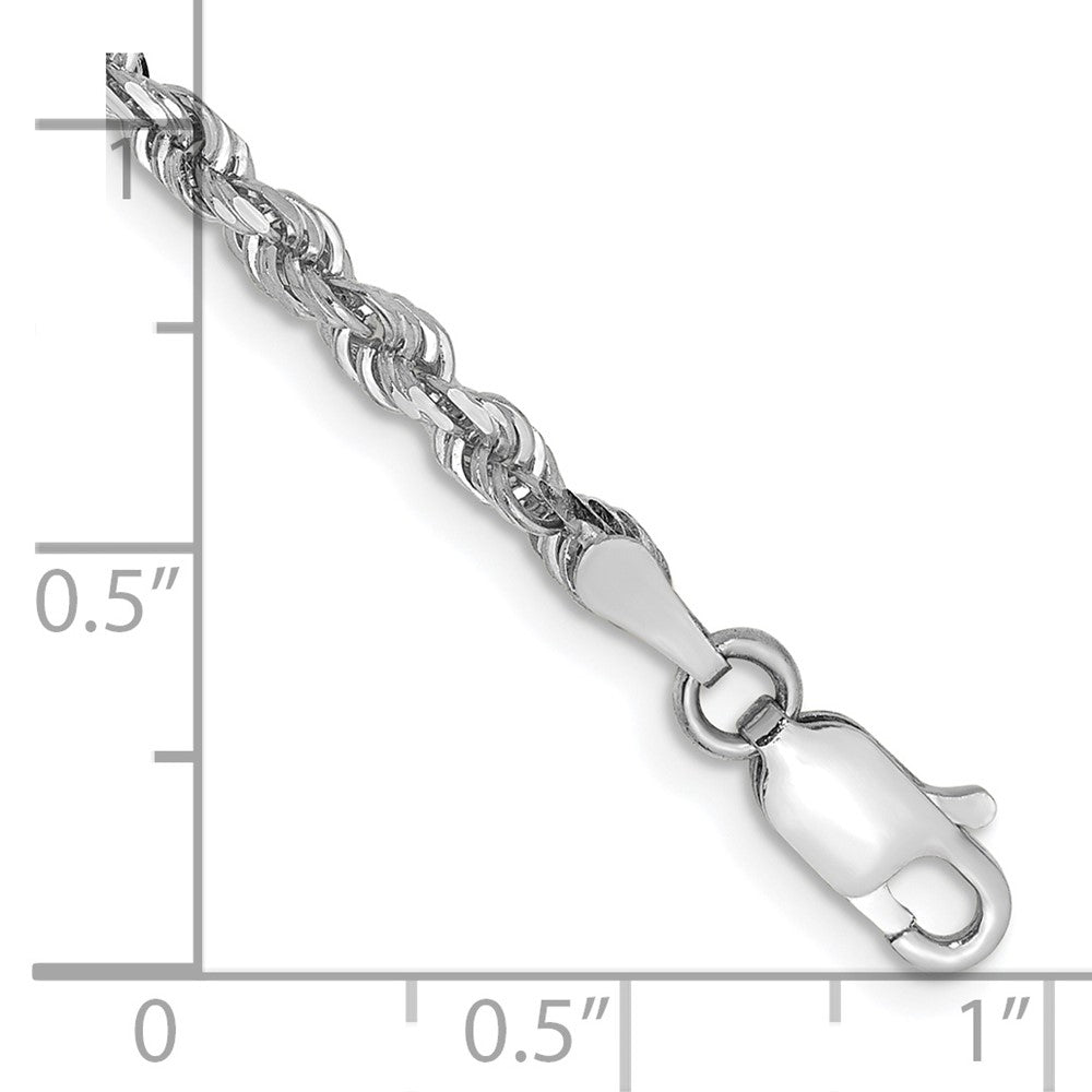 10k White Gold 3.0mm D/C Quadruple Rope Chain