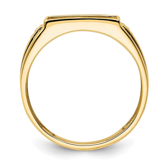 IB Goodman 10k Mens Holds 2-1.0mm Diamonds and 12x10mm Rectangle Onyx Ring Mounting