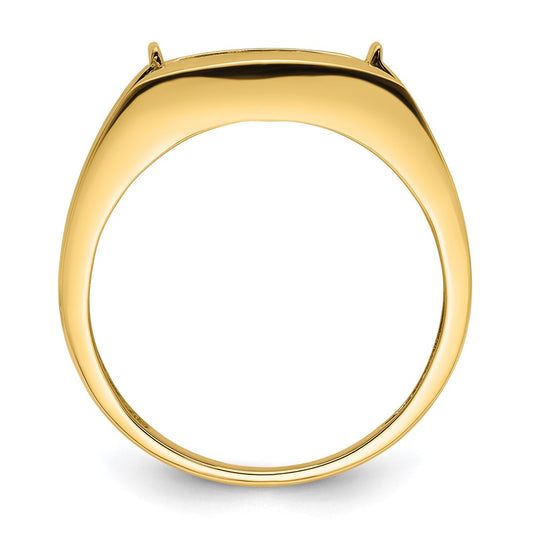 IB Goodman 10k Mens Holds 2-1.0mm Diamonds and 11.75x10 Barrel Onyx Ring Mounting