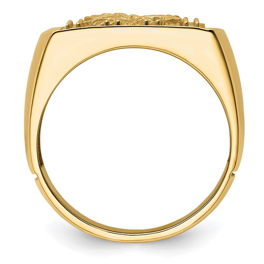 IB Goodman 10k Mens Holds 10-1.4mm Diamonds Eagle Ring Mounting