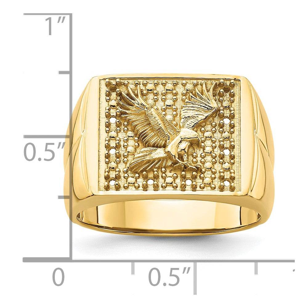 IB Goodman 10k Mens Holds 10-1.4mm Diamonds Eagle Ring Mounting