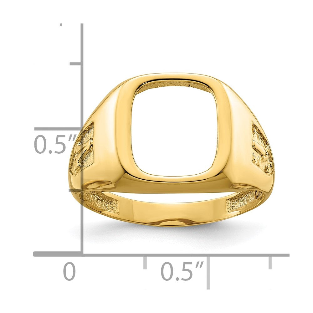 10k Men's Polished and Textured Masonic Ring Mounting