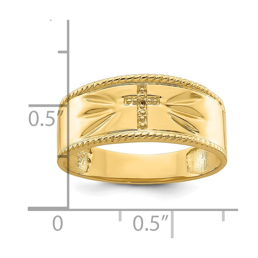 IB Goodman 10k Mens Holds 1-1.0mm Diamond Cross Band Mounting