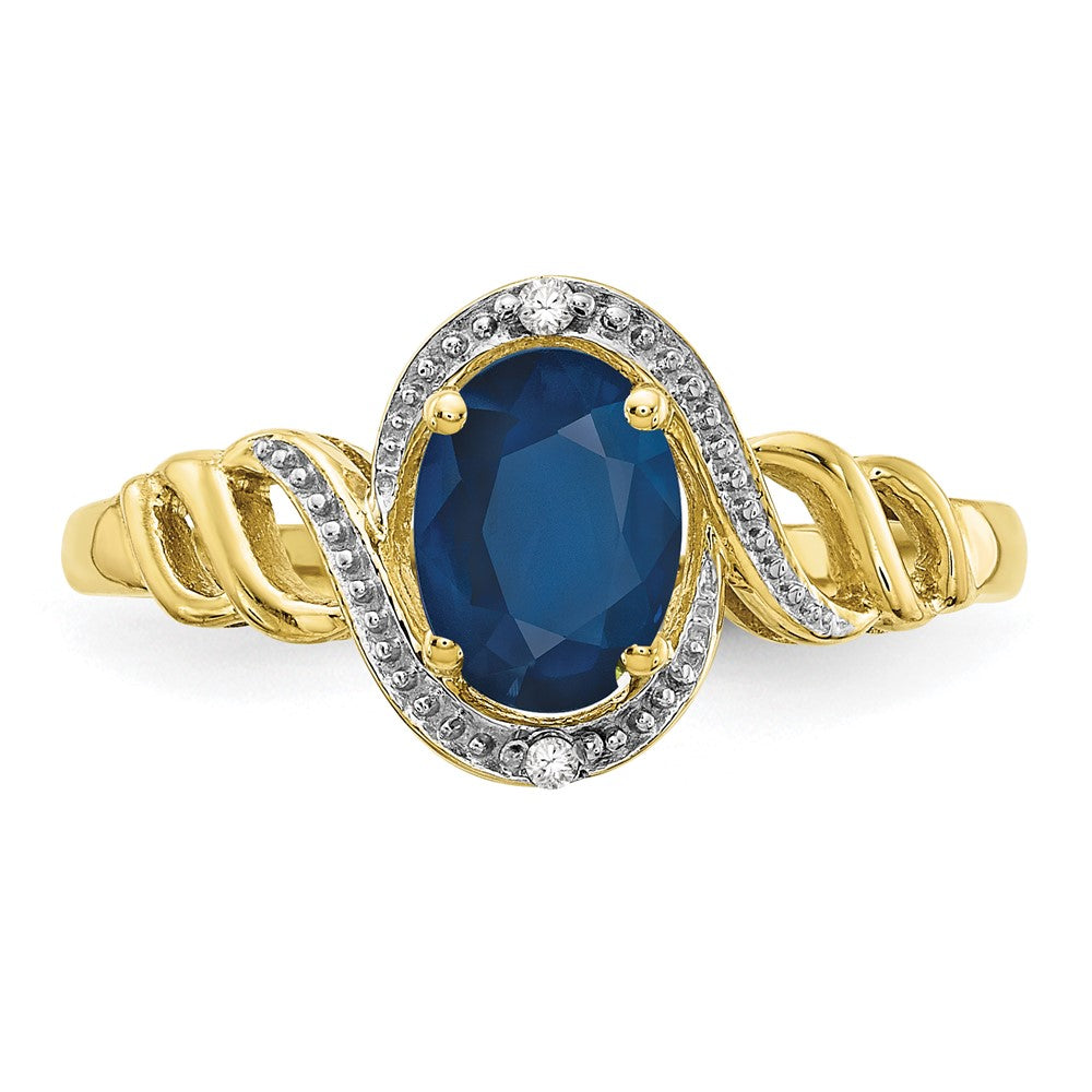 10K Sapphire and Diamond Ring