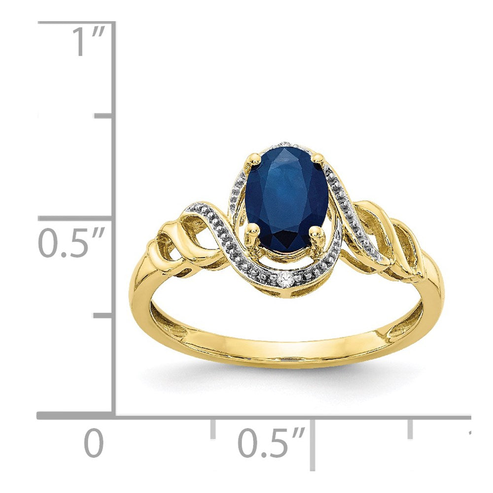 10K Sapphire and Diamond Ring