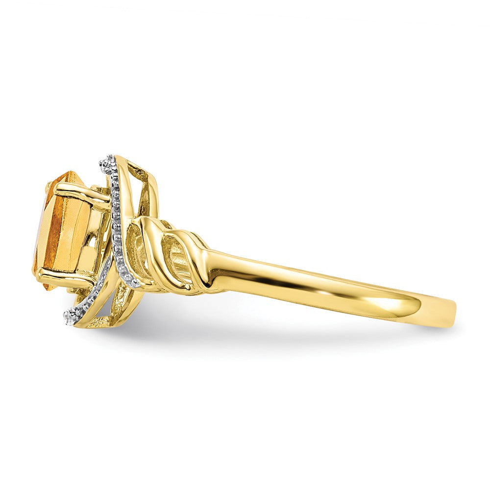 10K Citrine and Diamond Ring