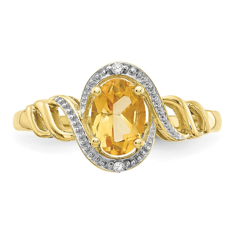 10K Citrine and Diamond Ring