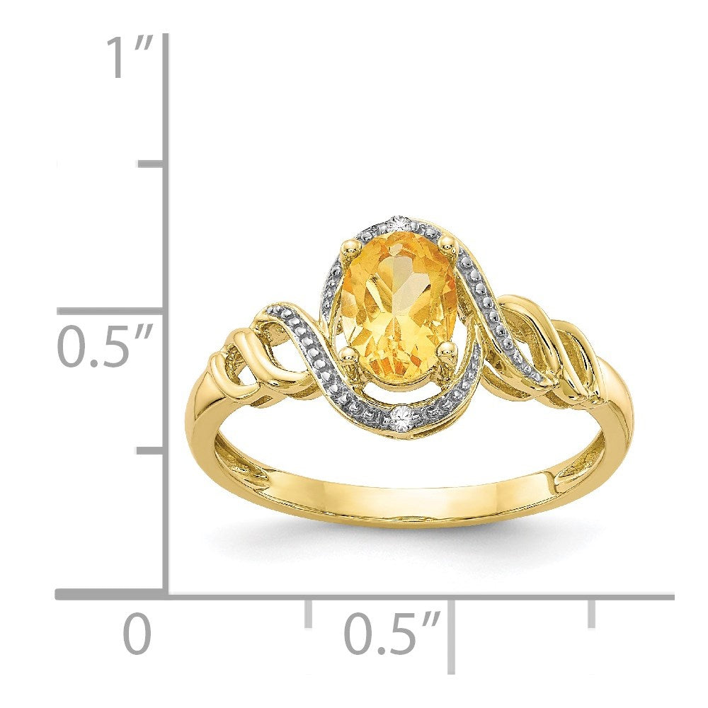 10K Citrine and Diamond Ring